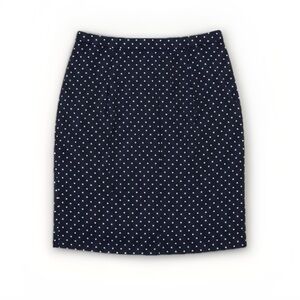 Christopher & Banks Women’s Navy /White Polka Dot A-Line Midi Skirt Size 14